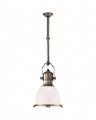 Country Industrial Pendant Antique Nickel/White Small