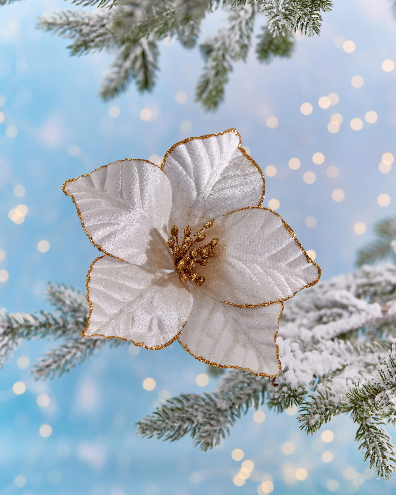 Auriol Flower Christmas Decoration White