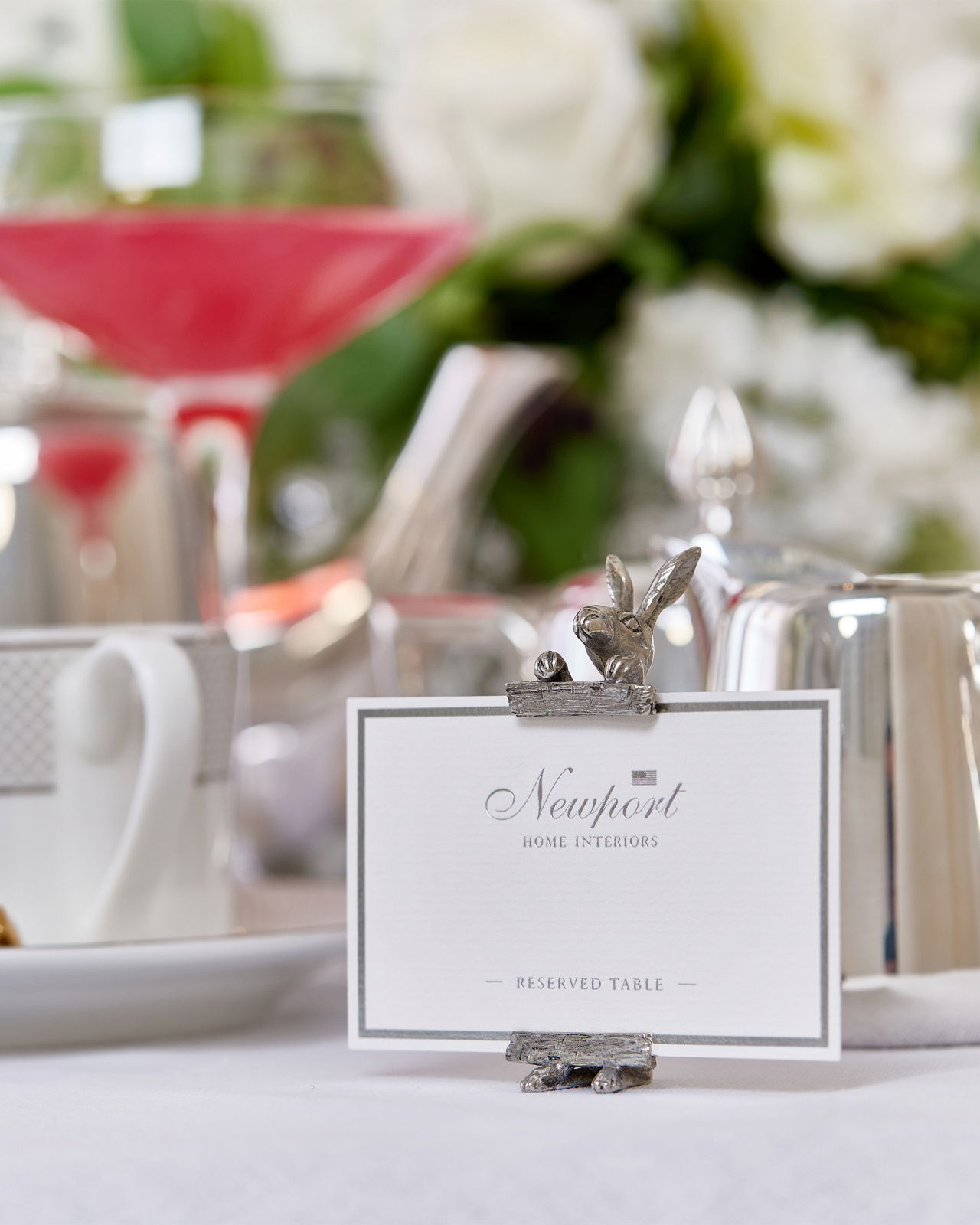 Kanin placeringskortshållare tenn