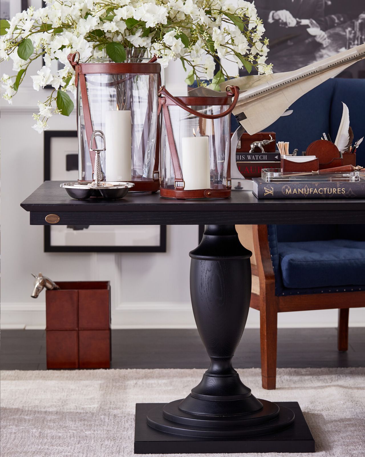 King's Desk dining table, black