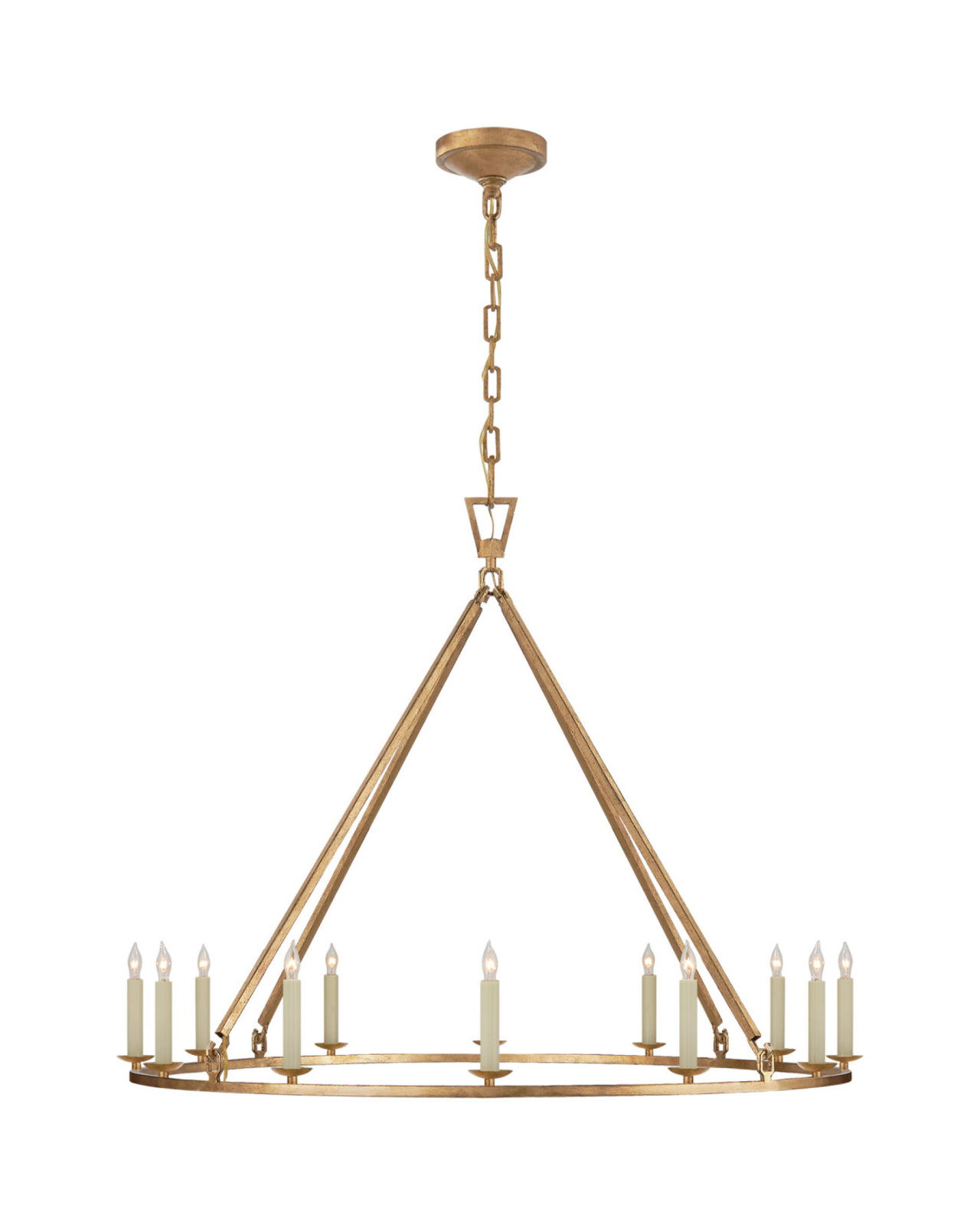 Darlana Single Ring Chandelier Gilded Iron Large