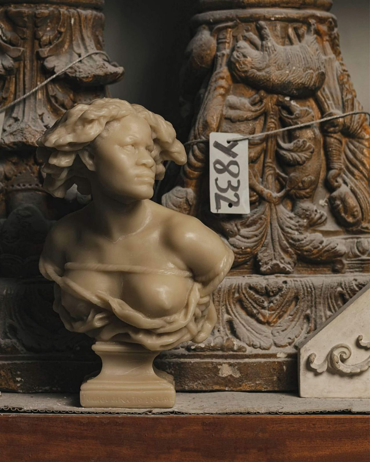 Esclave Carpeau Wax Bust Stone