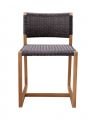 Griffin Dining Chair Natural Teak Black Weave