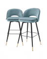 Cliff Bar Stool Savona Blue Velvet Set of 2