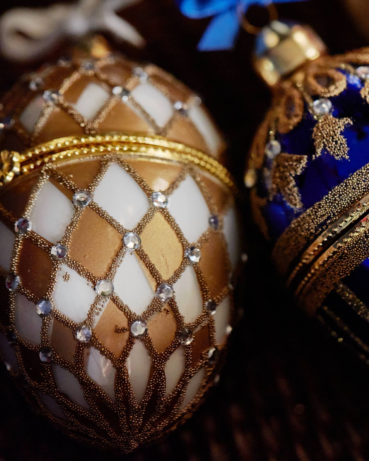 Clinton fabergéägg juldekoration vit