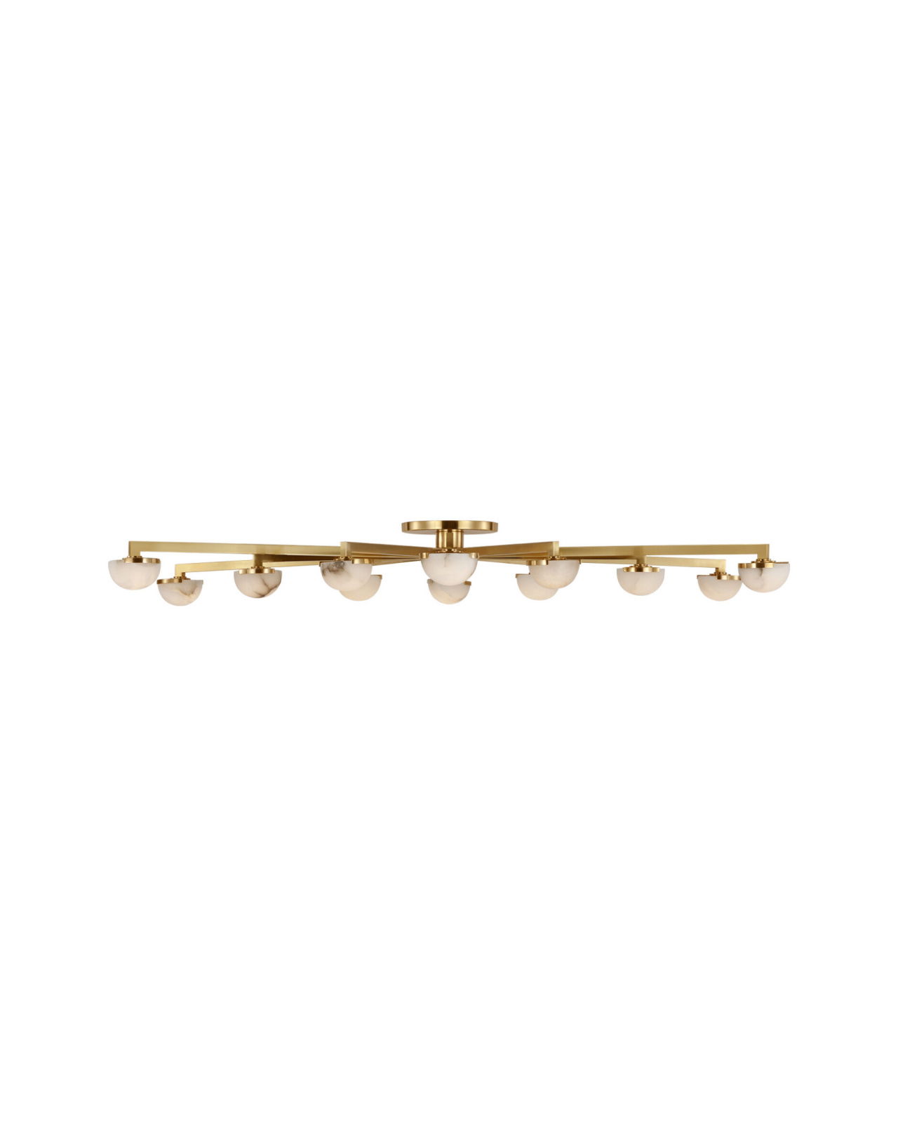 Pedra Grande Staggered Arm Flush Mount Brass