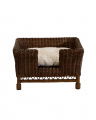 Cognac Hundebett Rattan
