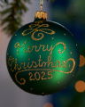 Lux Merry Christmas Weihnachtskugel grün 2025 8cm