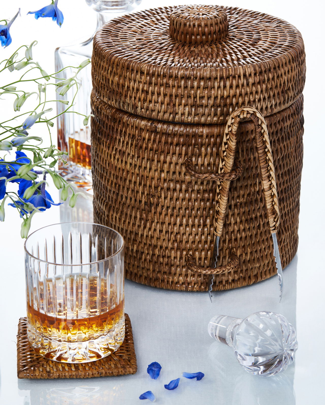 Antique glasunderlägg rotting kvadrat 6-pack