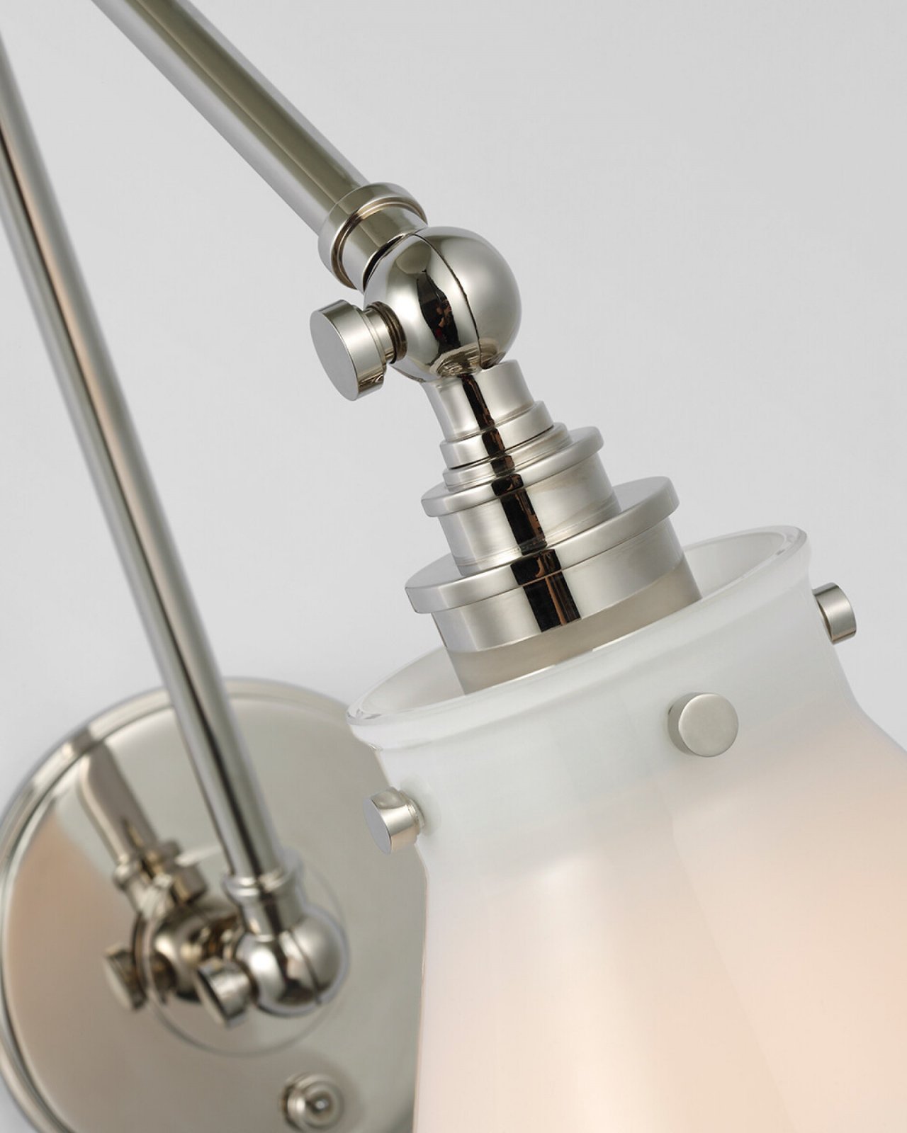Parkington Double Library Wall Light Polished Nickel/White