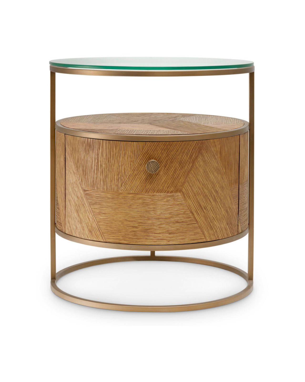 Velutto Side Table Oak Veneer Brass