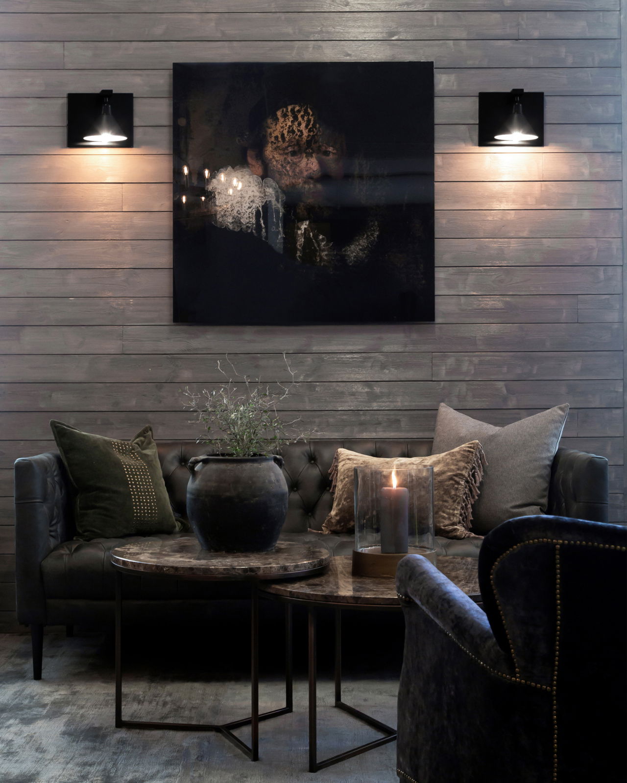 Anzio vägglampa singel svart