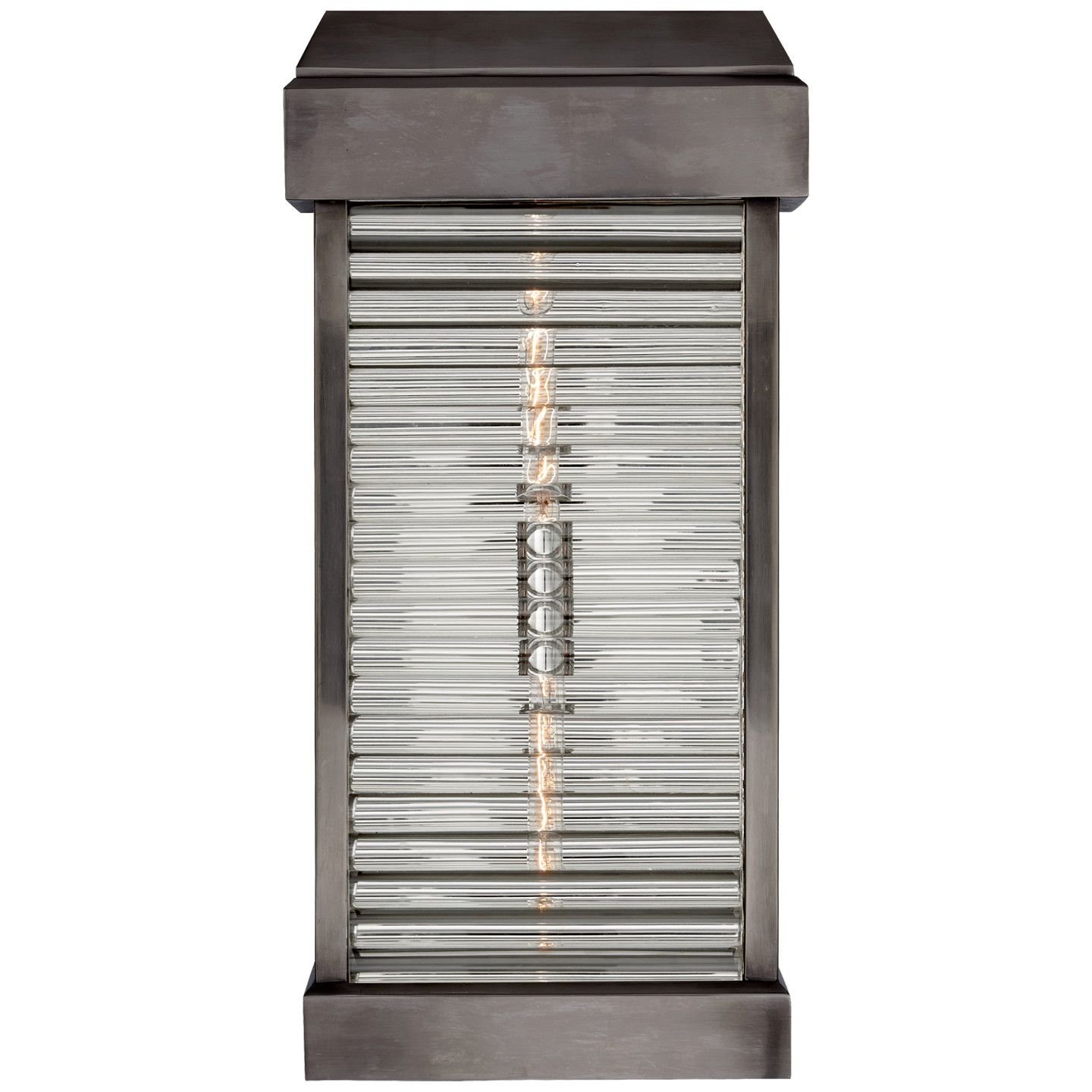Dunmore Curved Glass Louver vägglampa brons