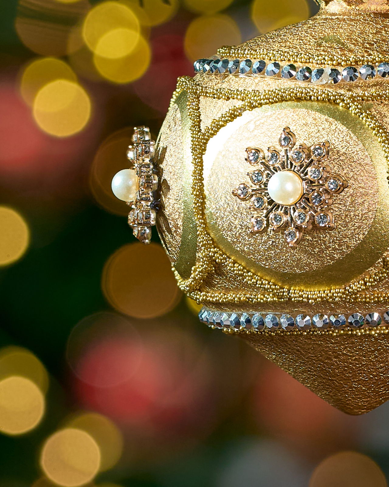 Celestine Regal Weihnachtskugel gold 8 cm