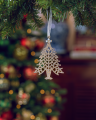 Frost kerstboomdecoratie goud