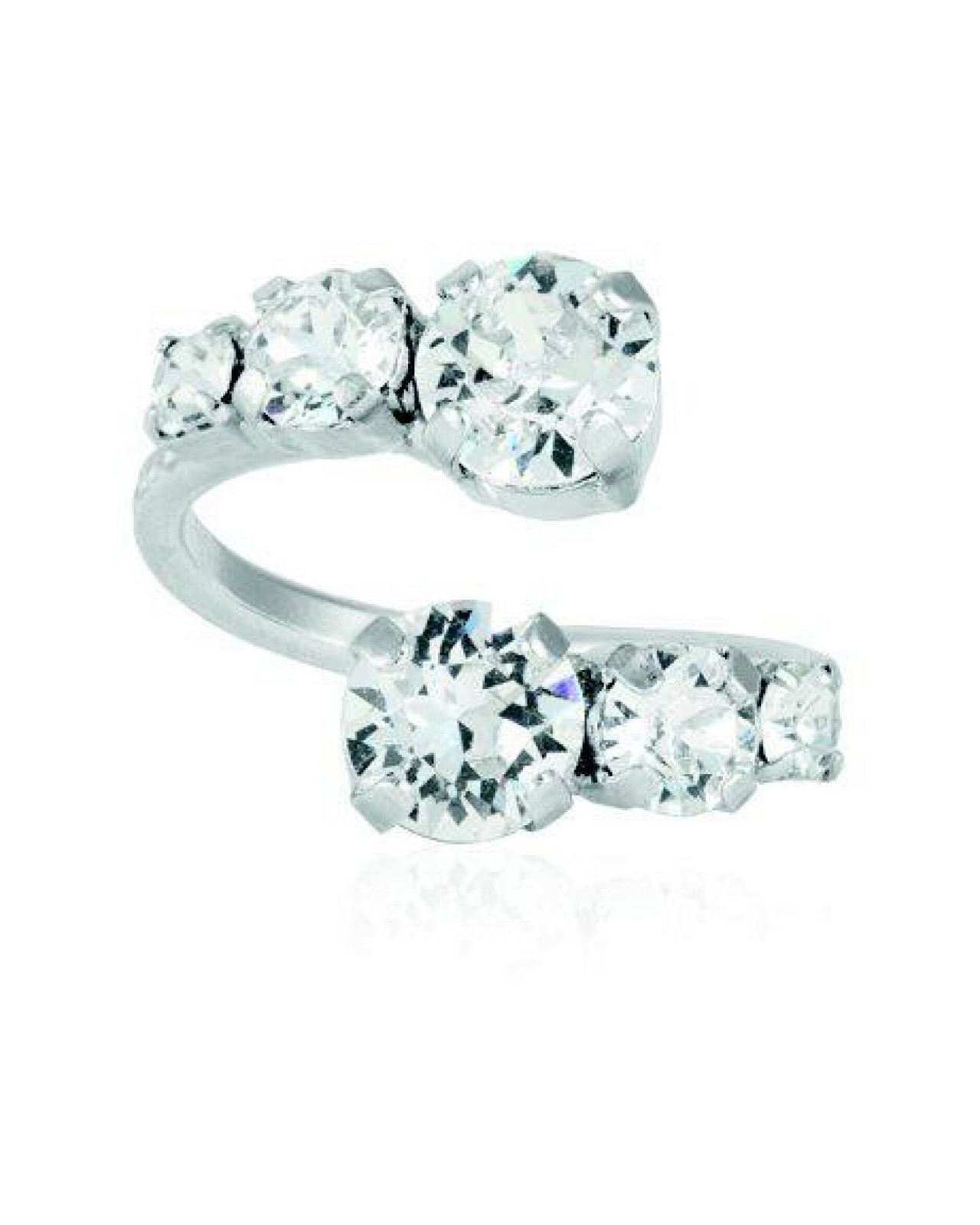 Halo Ring Rhodium Crystal