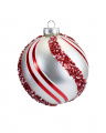 Annabella kerstbal wit/rood